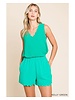 Scalloped V Neck Sleeveless Set