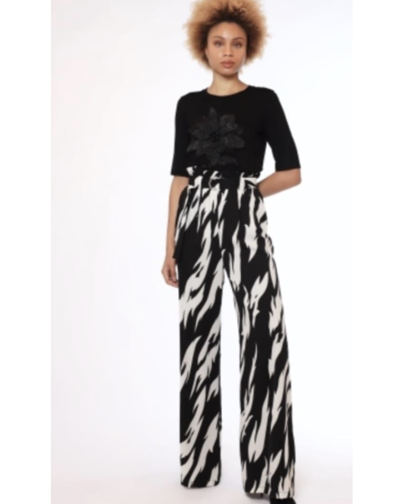 High Waisted Maxi Pants with Zebra Print