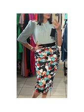 Printed Midi Bodycon Skirt