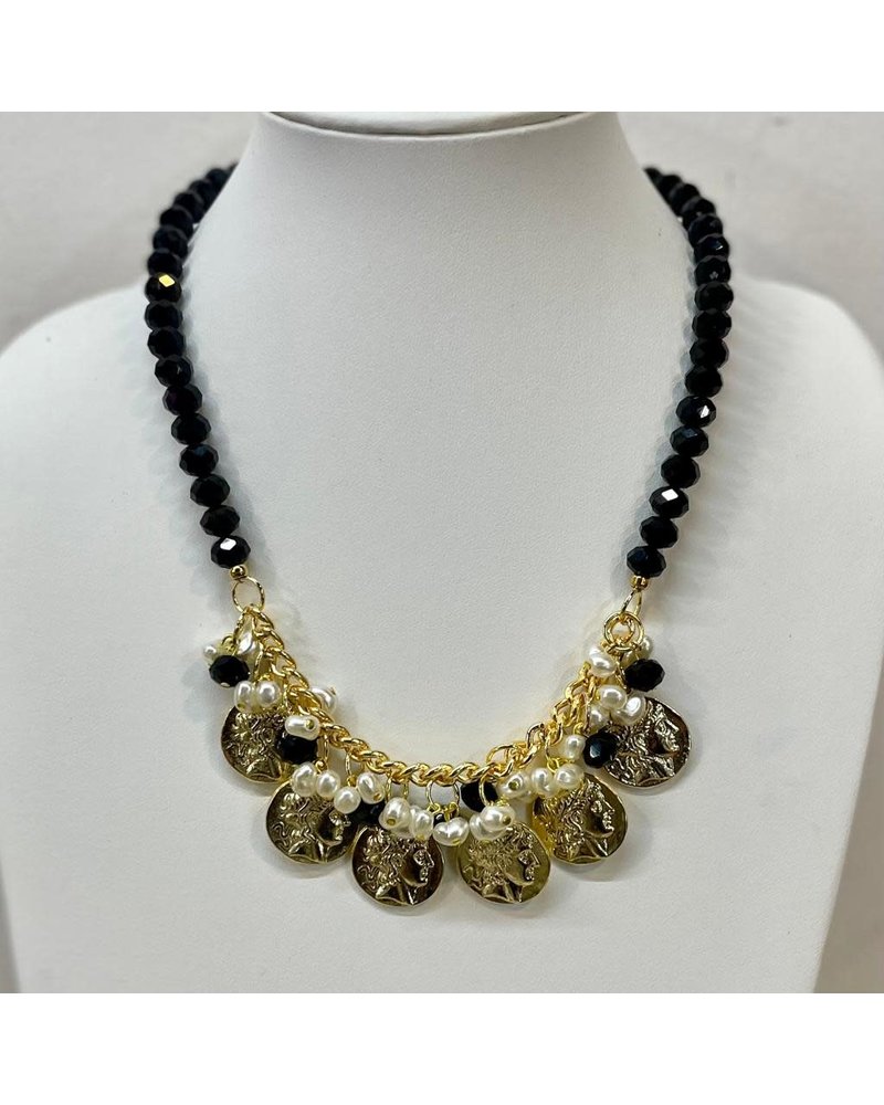 Beads Necklace Multi Coins