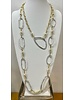Silver Shapes Two Layers Gold  Necklace