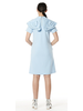 Cap Sleeve Shirt Dress W/3D Ruffled Appliques