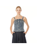 Strapped Denim Crop Top by Gracia
