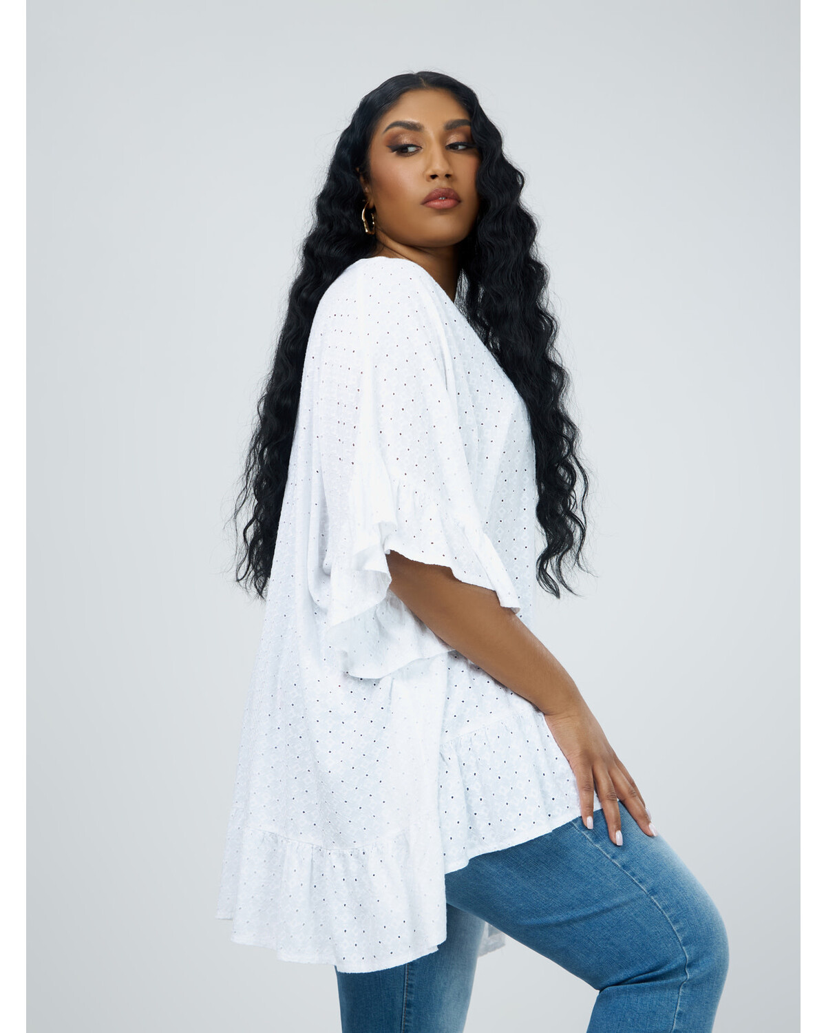 V neck Lace Tunic