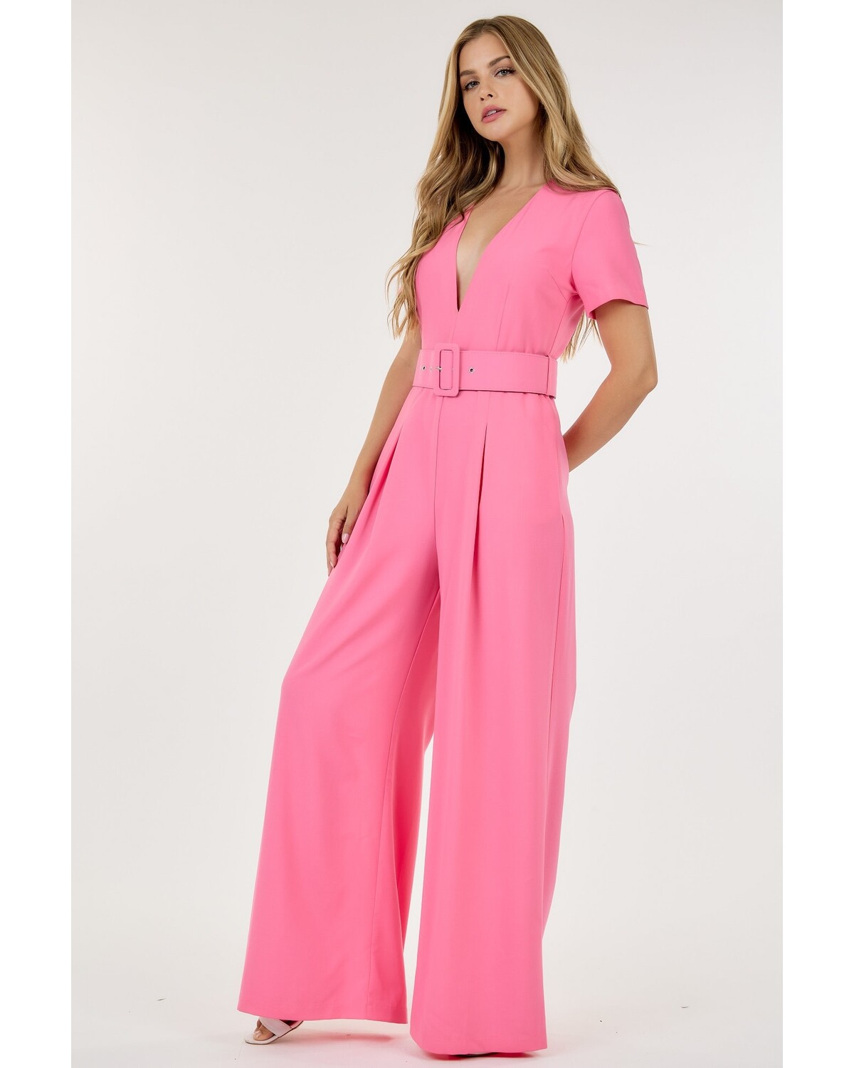 SOLD COLOR JUMPSUIT WITH PLAID PANTS