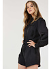 LONG SLEEVE BUTTON- POCKET ROMPER WITH BELT