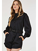 LONG SLEEVE BUTTON- POCKET ROMPER WITH BELT