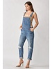 DISTRESSED RELAXED FIT OVERALL JEANS