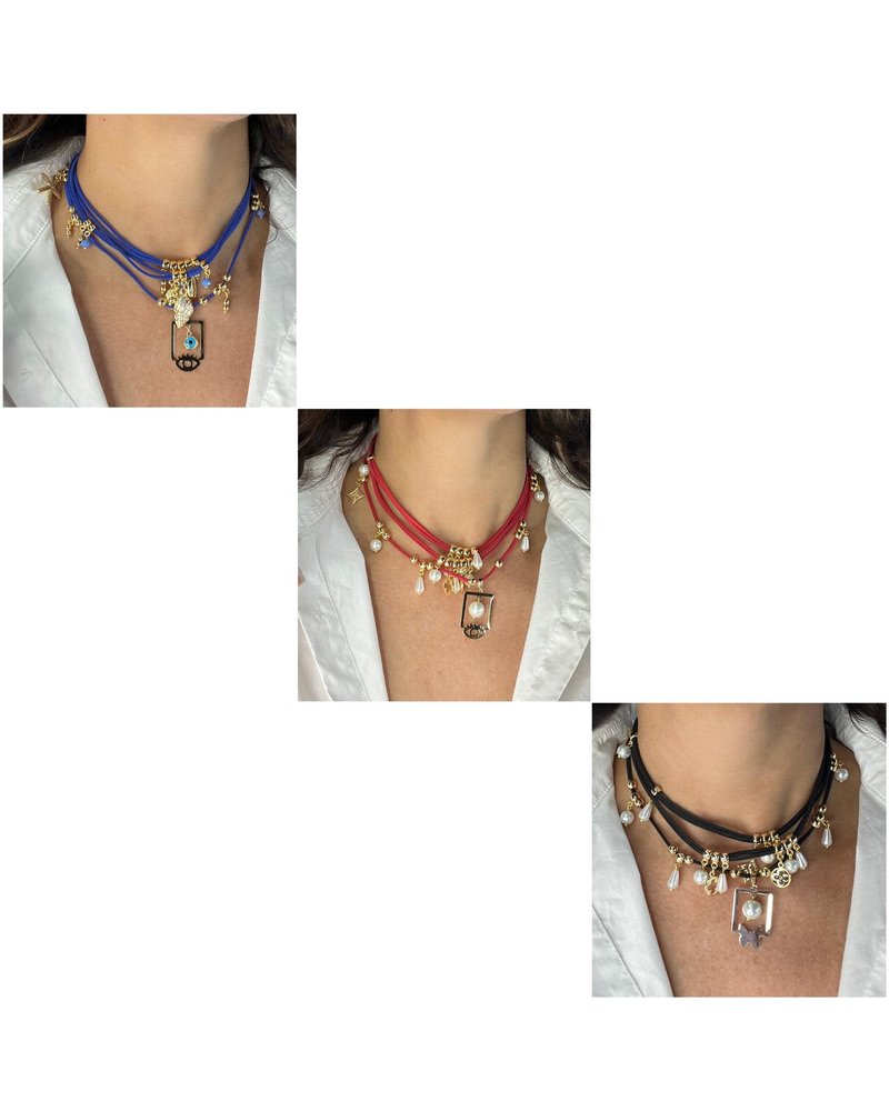 Five Layer Multi Charms Necklace