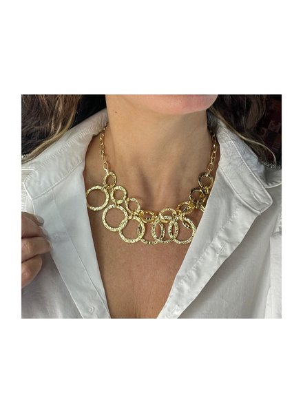 Gold Plated Multi Circles Necklace