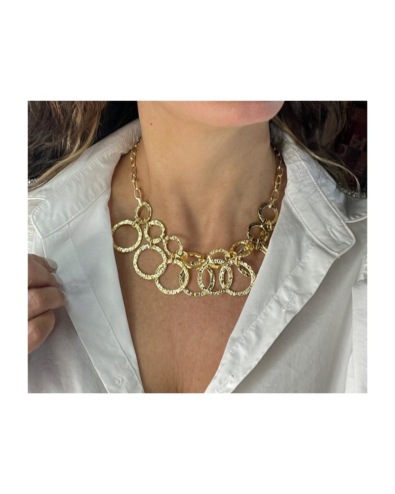 Gold Plated Multi Circles Necklace