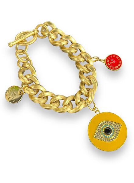 Big yellow Eye Hoka plated bracelet