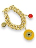 Big yellow Eye gold  plated bracelet