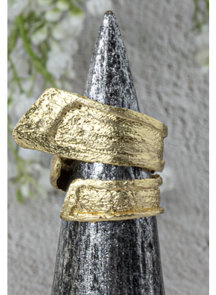 Black/Gold Kalliope Adjustable Ring