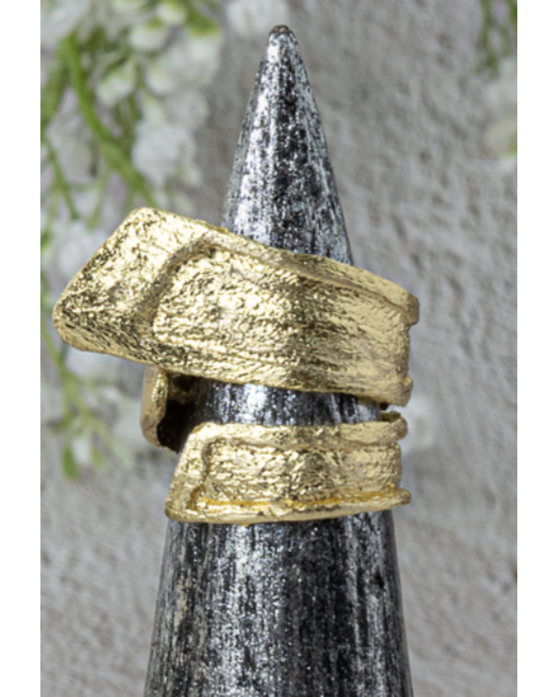 Black/Gold Kalliope Adjustable Ring