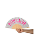 Hand Fan "Puto Calor" Grey and Pink