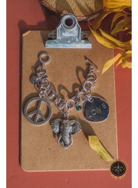 4 Soles Silver Elephant Bracelet