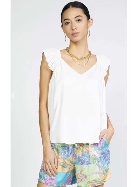 White Sweetheart Ruffled Top