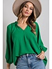 RUFFLED PUFF SLEEVE BLOUSE TOP