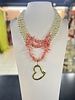 Coral, Pearl and Heart Necklace