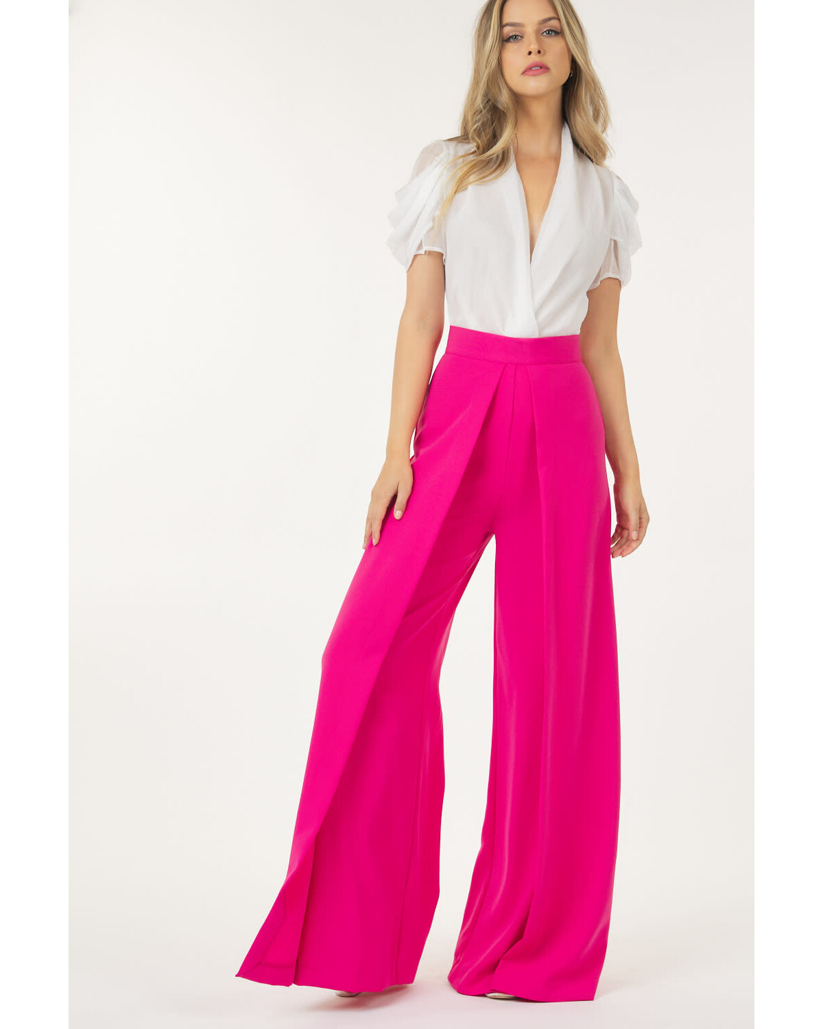 WIDE PLEATED PALAZZO PANTS