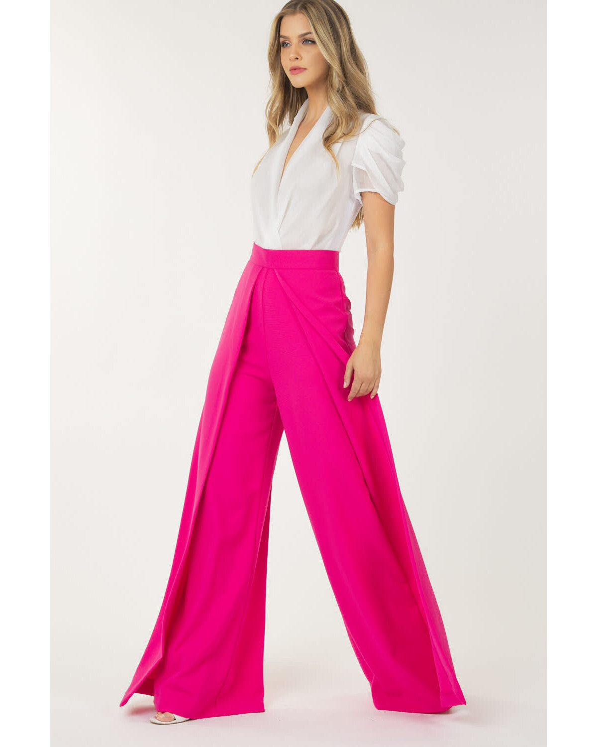 WIDE PLEATED PALAZZO PANTS
