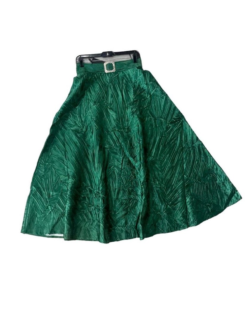 SMALL GREEN Rhinestone Buckle Skirt