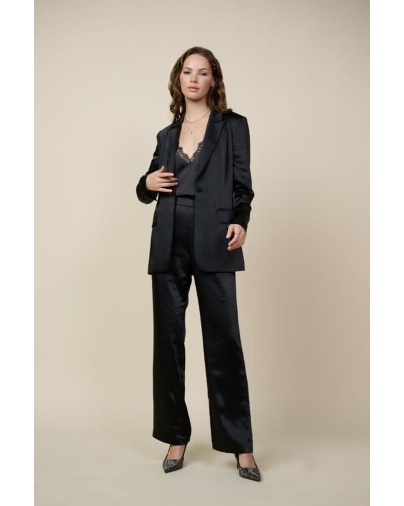 Satin Tailored Blazer & Pant black