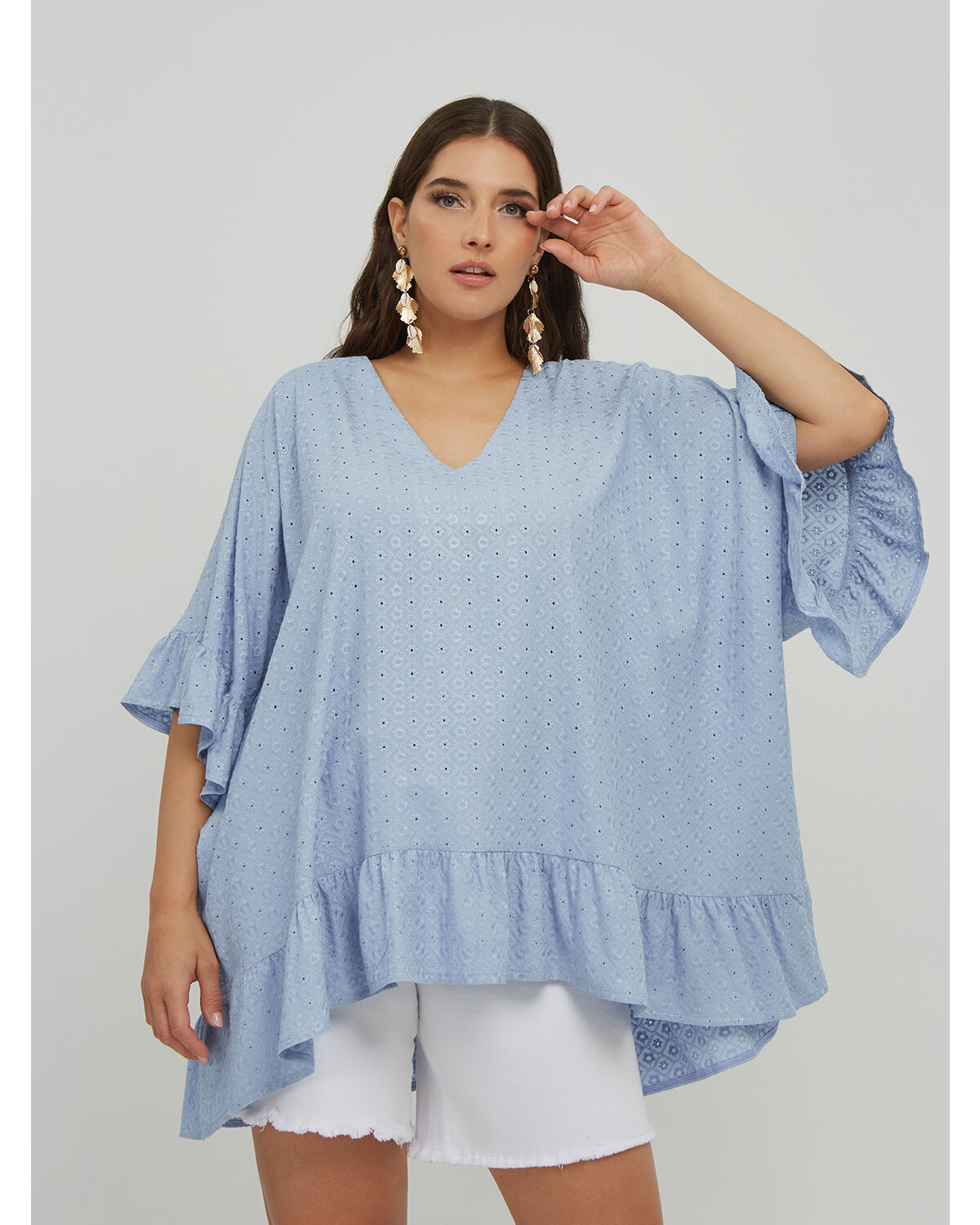 V neck Lace Tunic