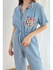 Embellished Denim Jump Button Ups Suit