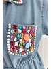 Embellished Denim Jump Button Ups Suit