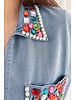 Embellished Denim Jump Button Ups Suit