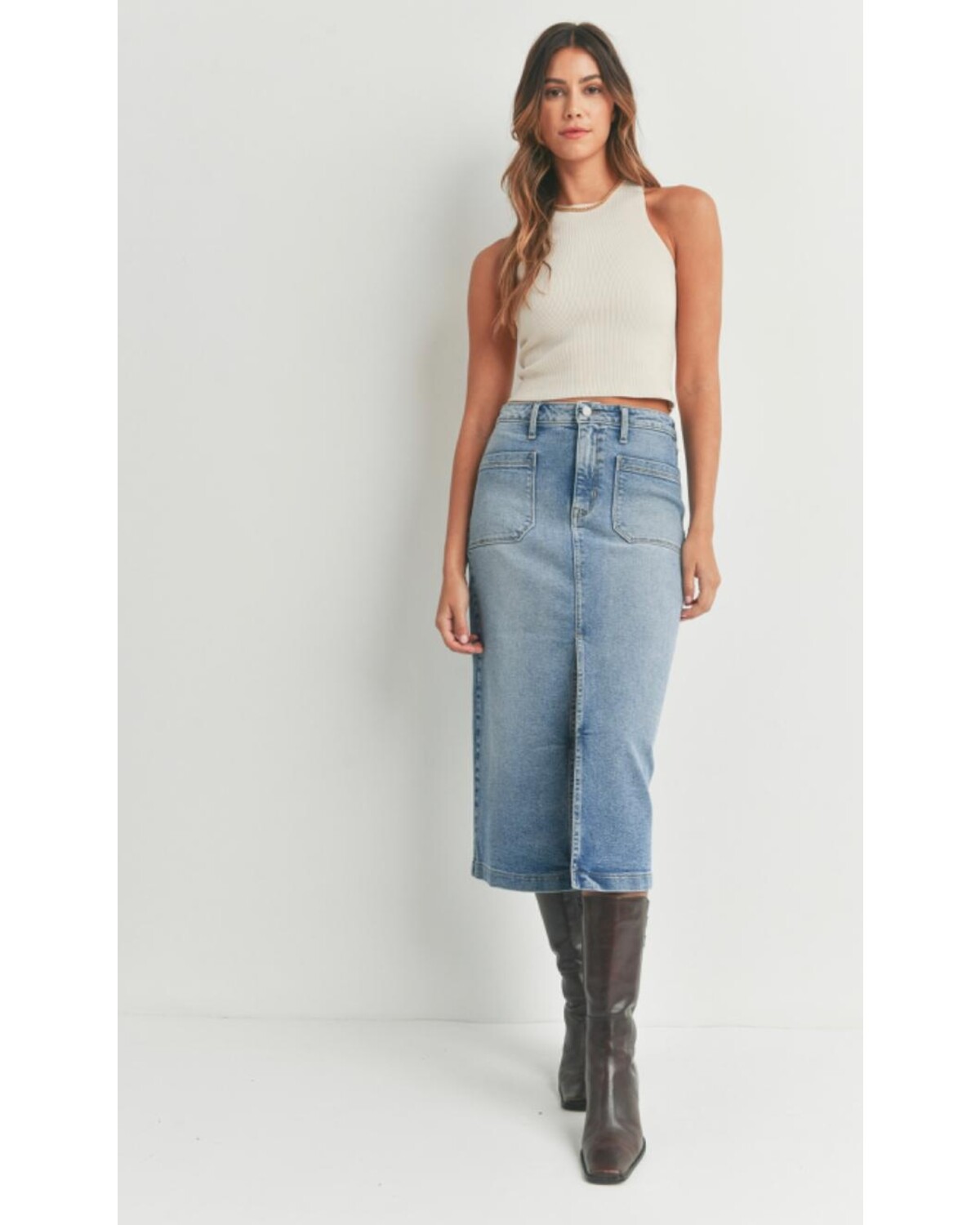 Utility Pocket Midi Skirt