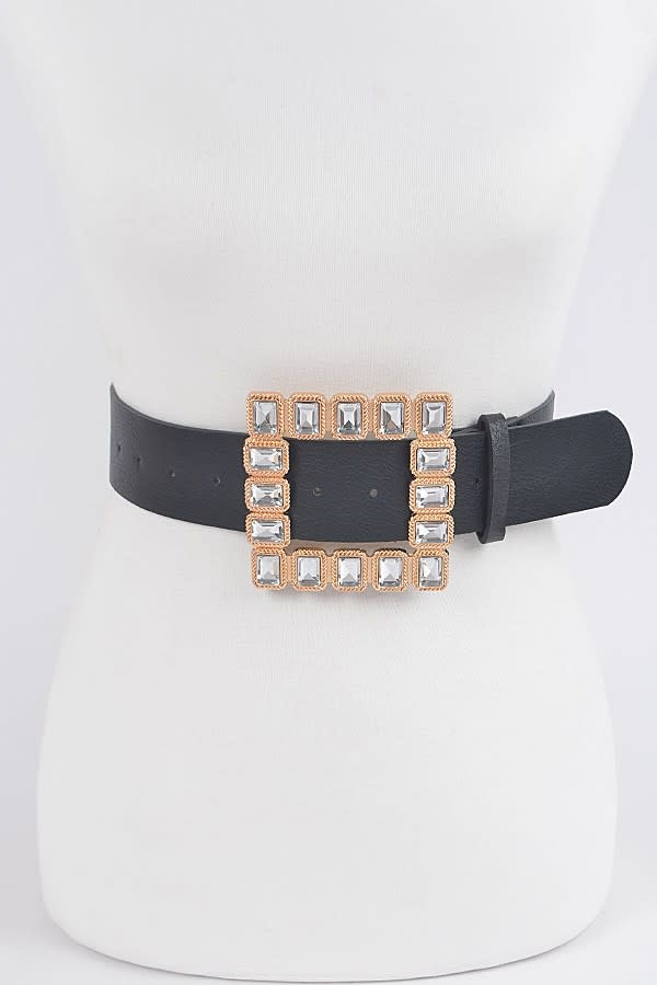 Plus size top rhinestone belt