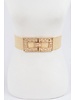 Rhinestone Buckle Stretch Straw Belt