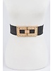 Rhinestone Buckle Stretch Straw Belt