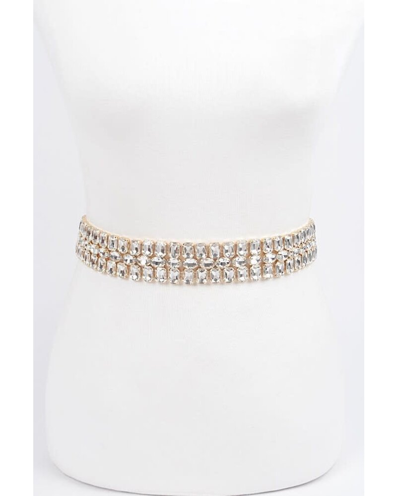 Multi Rhinestone Waist Belt