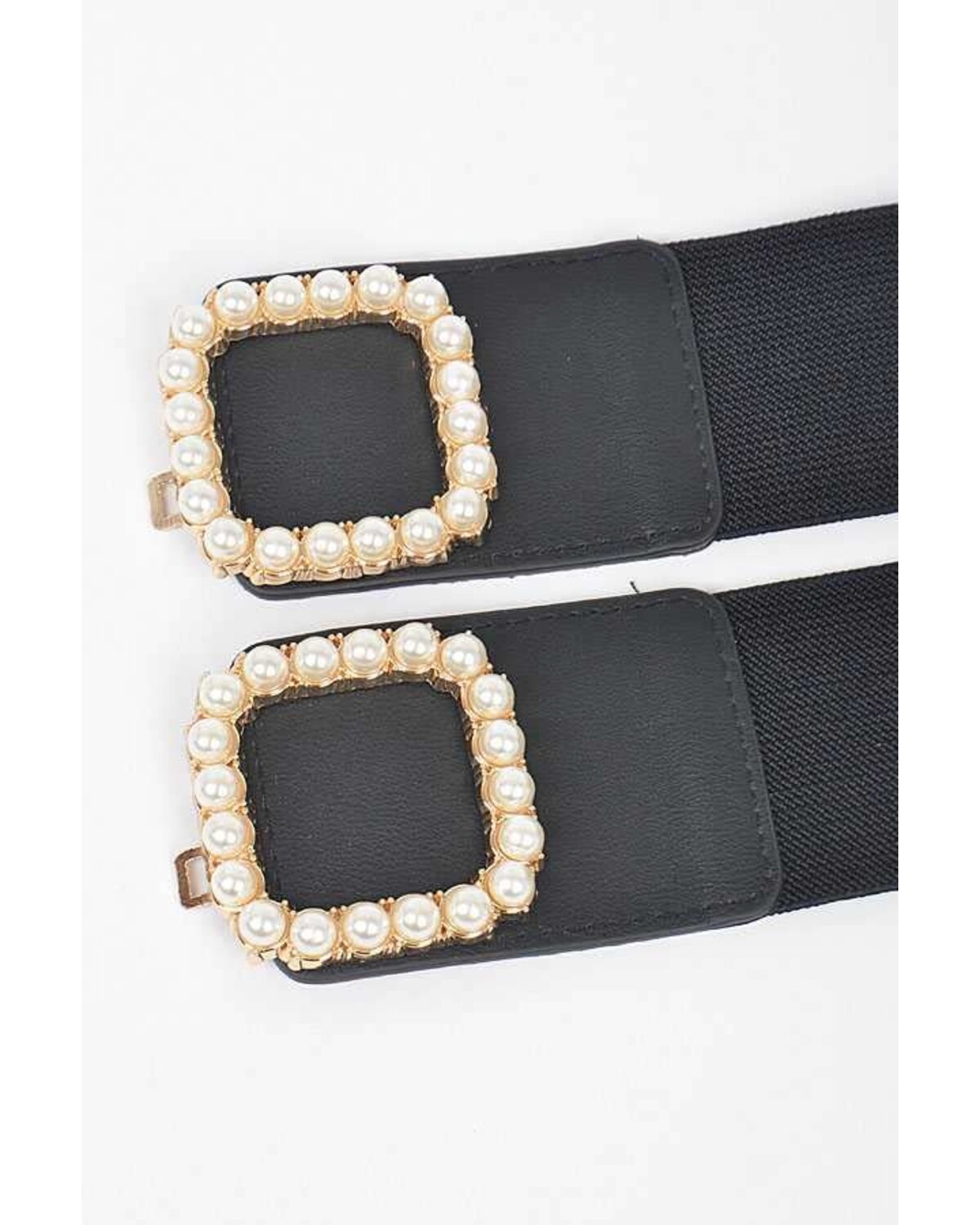 Pearl Buckle Plus Size Elastic Belt