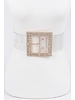 Multi Rhinestone Buckle Clear Belt