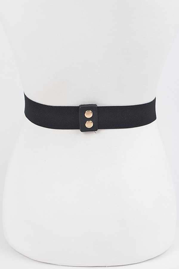 Square Shape Glass Buckle Plus Size Elastic Belt - B'LA Btq & Avarcaspr