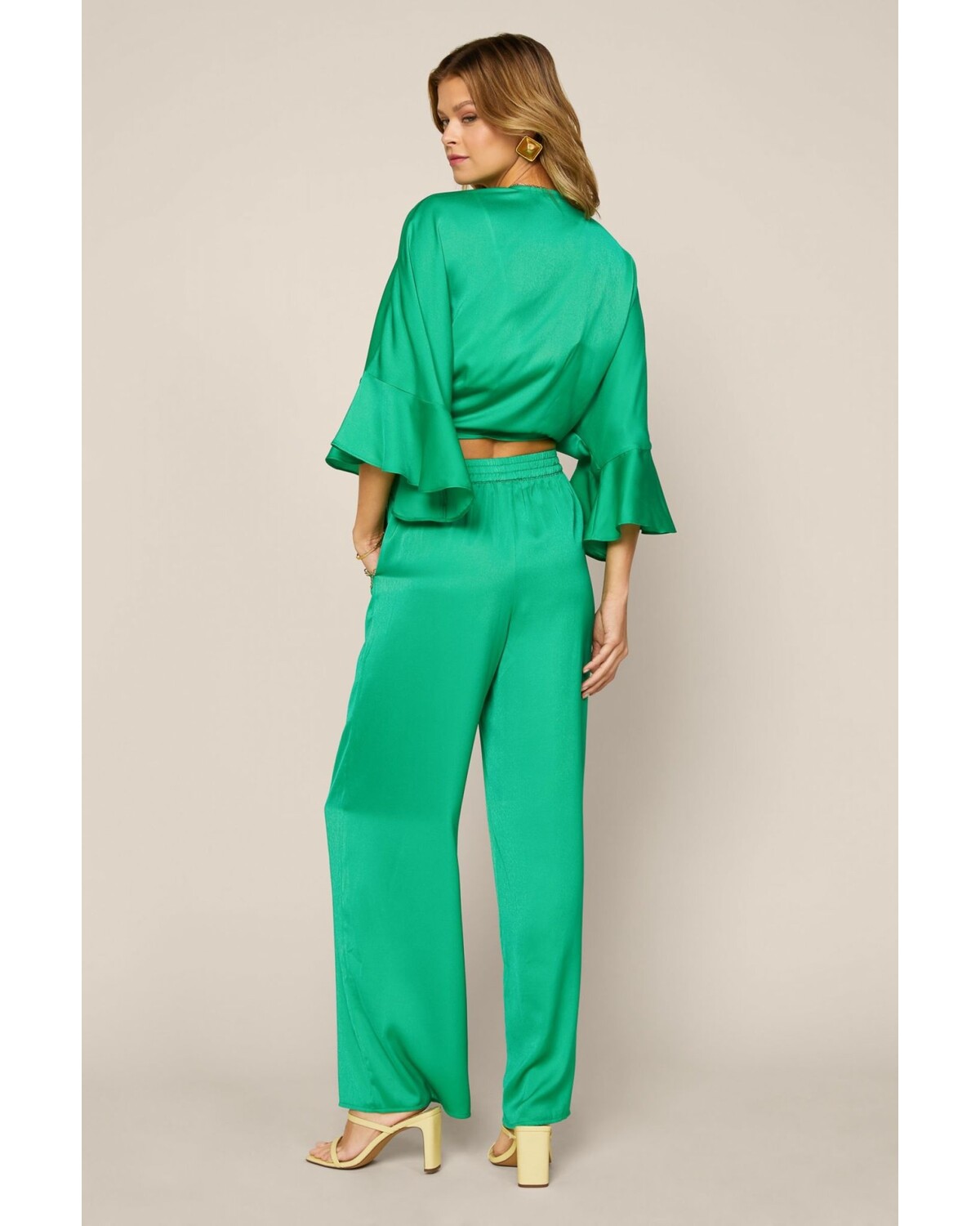 xs Satin Crop Top Set