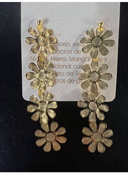 4 Flowers earrings 3"