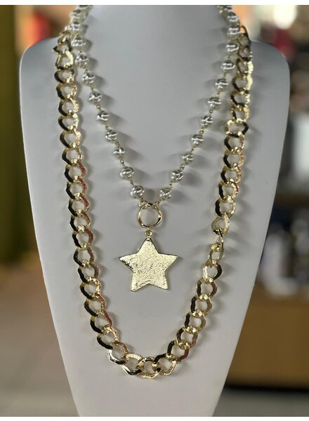 Star Key Pearl Necklace