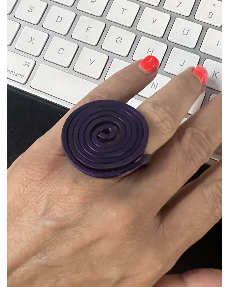 Metallic purple  aluminum ajustable ring