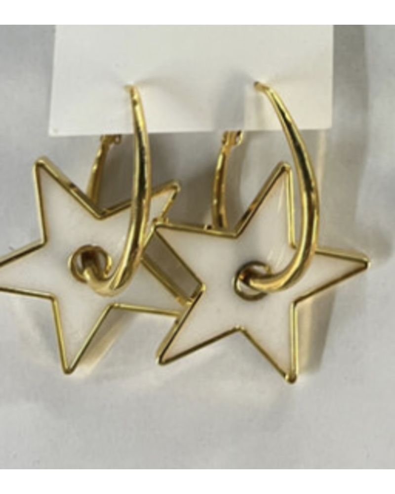 Star earrings gold pleated