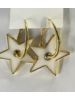 Star earrings gold pleated