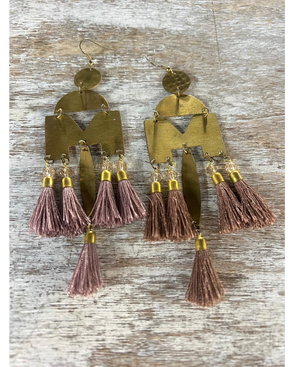 lila Brass earrings