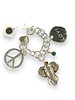 Love/peace big charms bracelet
