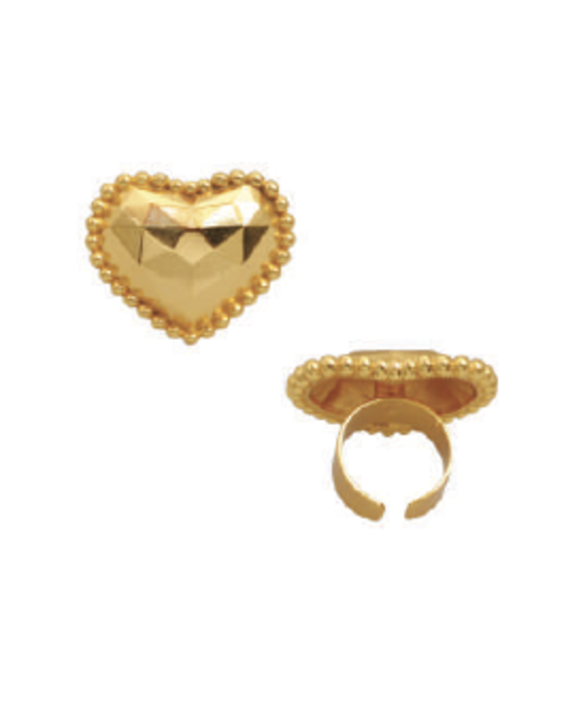 Anillo corazón resiliente dorado