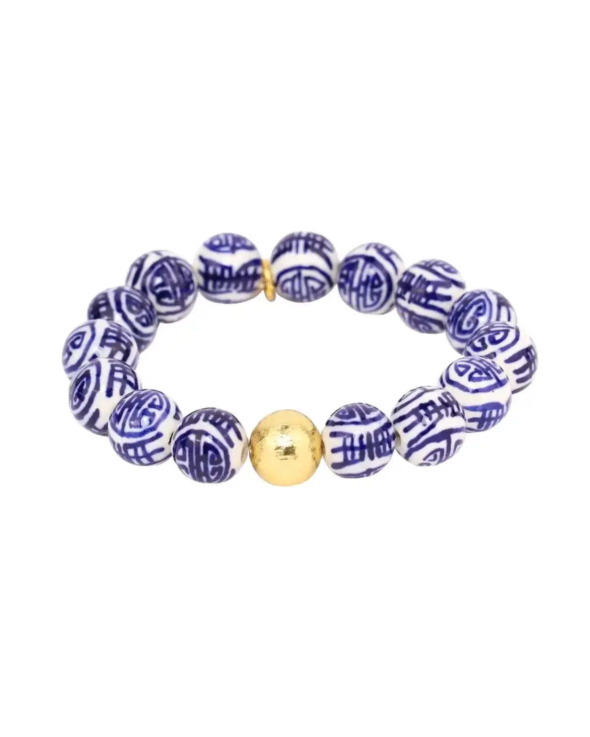 Porcelain Beaded Bracelet-Double Health & Luck